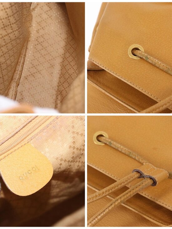 GUCCI Bamboo Backpack Leather Brown Gold main image 5